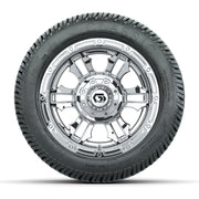 GTW® Shogun Chrome 12 in Wheels with 215/40-12 Excel Classic Street Tires – Full Set