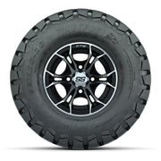 GTW Spyder Machined/Black 10 in Wheels with 22x10-10 Timberwolf All Terrain Tires – Full Set