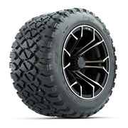 GTW® Spyder Matte Black/Bronze 12 in Wheels with 20X10-12 Nomad Steel Belt Radial All-Terrain Tires – Full Set