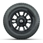 GTW® Shogun Gloss Black 12 in Wheels with 215/40-12 Excel Classic Street Tires – Full Set