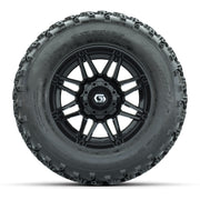 GTW® Stealth Black/Machined 12 in Wheels with 23X10.00-12 Rogue All-Terrain Tires – Full Set