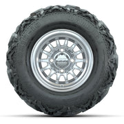 GTW Medusa Silver/Machined 10 in Wheels with 20x10-10 Barrage Mud Tires – Full Set