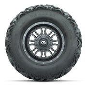 GTW® Volt Gunmetal 12 in Wheels with 25X10-12 Barrage Mud Tires – Full Set