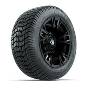 GTW® Vandal Matte Black/Machined 12 in Wheels with 215/40-12 Excel Classic Street Tires – Full Set