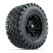 GTW® Shogun Gloss Black 12 in Wheels with 22x10-12 Timberwolf All-Terrain Tires – Full Set