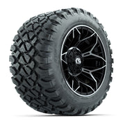 Set of (4) 12 in GTW® Stellar Machined & Black Wheels with 22x11-R12 Nomad All-Terrain Tires