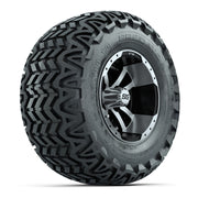 Set of 4 GTW 10in Storm Trooper Black and Machined Wheels with 20in Predator A-T Tires