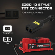EZGO 36V Golf Cart Charger - TXT - 36V 18A Lithium, LiFePO4, Lead Acid, AGM