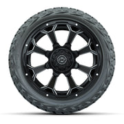 GTW Raven Matte Black 15 in Wheels with 23x10.00-R15 Maverick All-Terrain Tires – Full Set