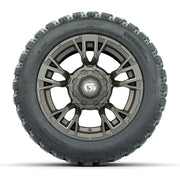 GTW® Vandal Bronze/Machined 12 in Wheels with 20X10-12 Nomad Steel Belt Radial All-Terrain Tires – Full Set