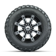 GTW Tempest Machined/Black 12 in Wheels with 23x10.00-12 Rogue All Terrain Tires – Full Set