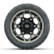 GTW Nexus Gloss Black/Bronze 12 in Wheels with 215/40-R12 Maverick Low-Profile All-Terrain Tires – Full Set