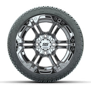 GTW Specter Chrome 12 in Wheels with 18in Fusion Street Tires – Set of 4