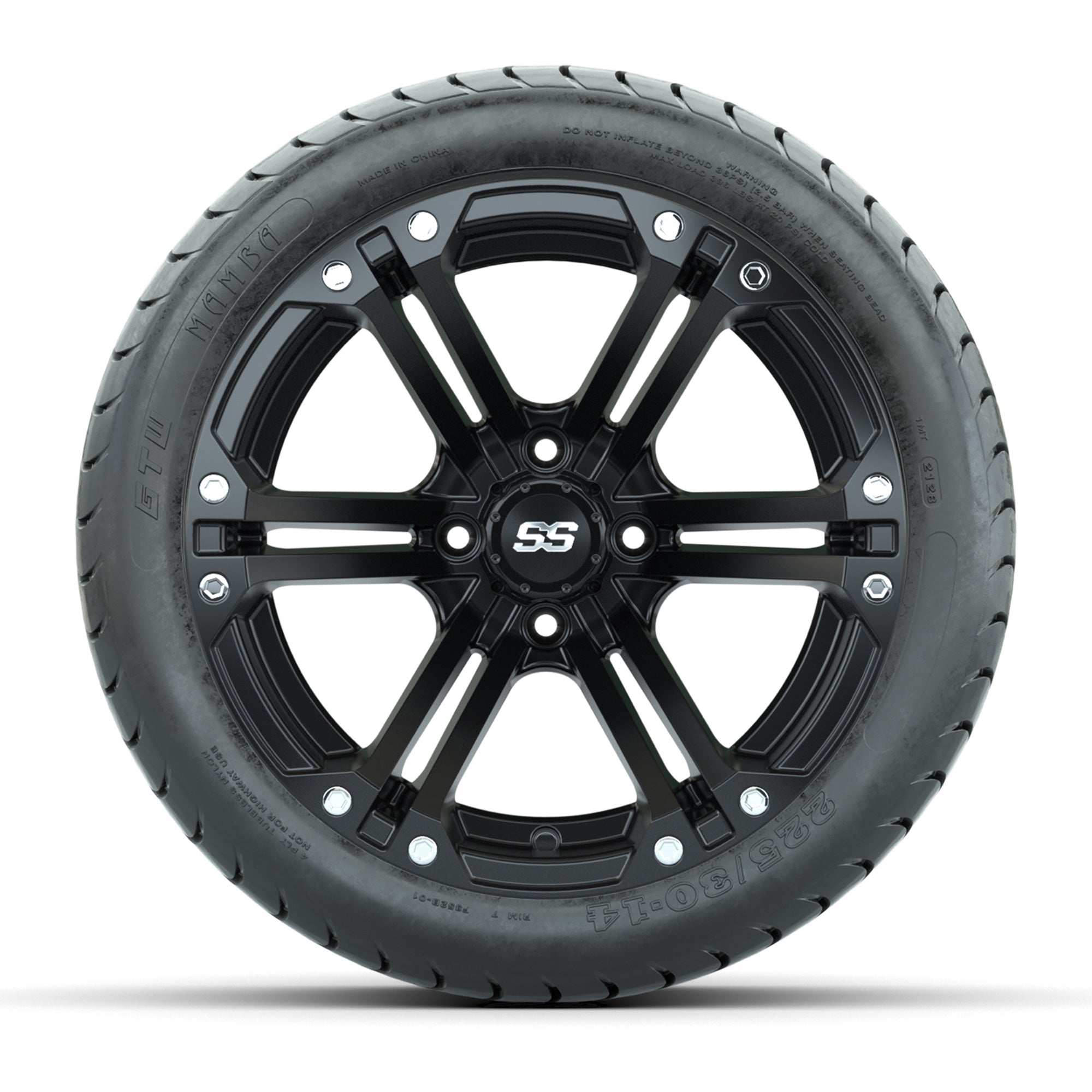 Set of (4) 14 in GTW Specter Wheels with 225/30-14 Mamba Str - 3/4 view