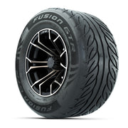 GTW® Spyder Matte Black/Bronze 12 in Wheels with 255/55-R12 Fusion GTR Steel Belt Radial Street Tires – Full Set
