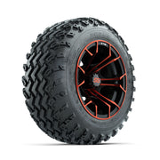 GTW Spyder Red/Black 12 in Wheels with 22x11.00-12 Rogue All Terrain Tires – Full Set
