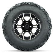 GTW® Spyder Matte Black/Bronze 12 in Wheels with 25X10-12 Barrage Mud Tires – Full Set