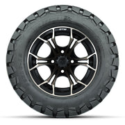 GTW® Spyder Matte Black/Bronze 12 in Wheels with 22X10-12 Timberwolf All-Terrain Tires – Full Set