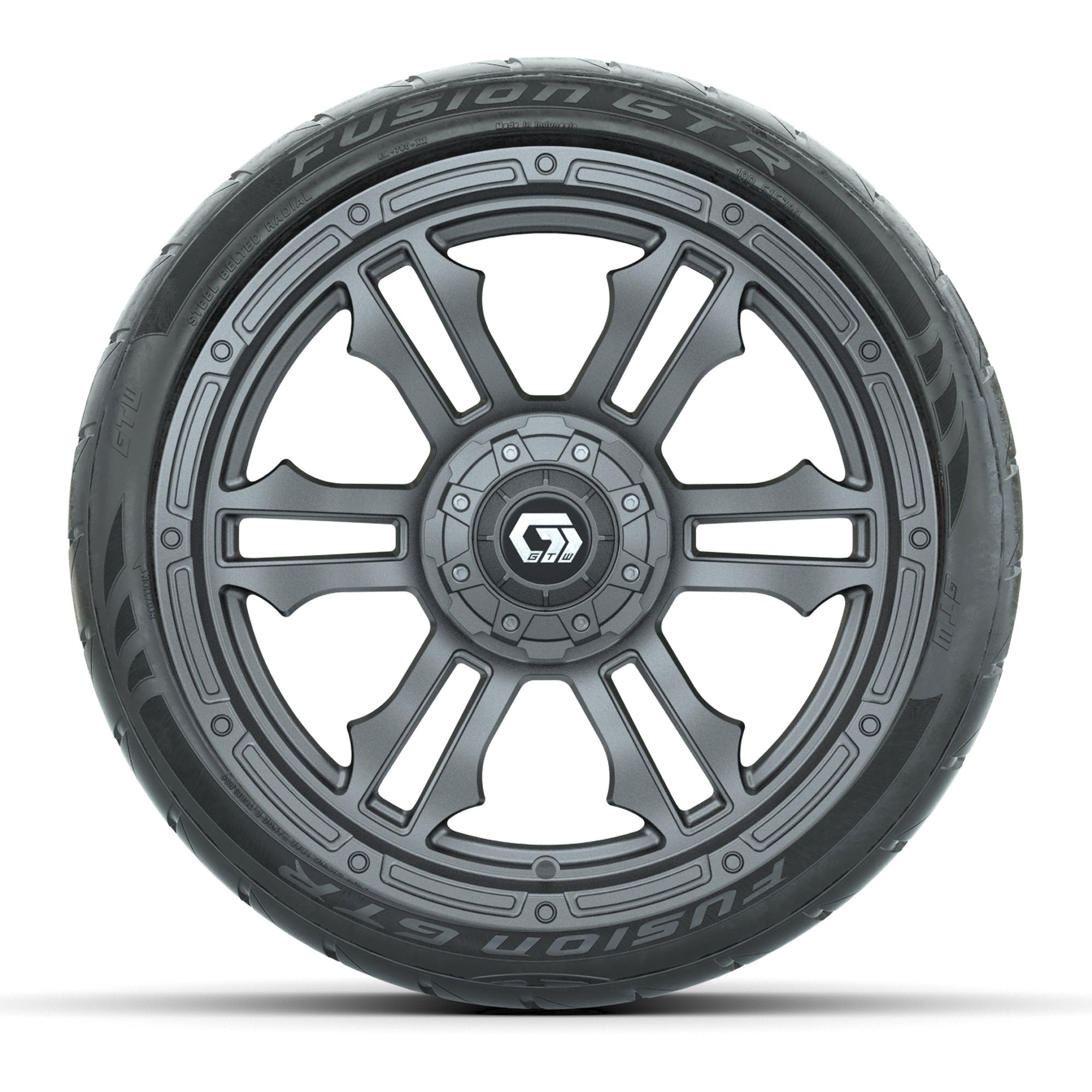 GTW® Shogun Gunmetal 15 in Wheels with 215/40-R15 Fusion GTR - 3/4 view