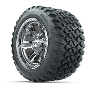 GTW® Shogun Chrome 12 in Wheels with 20X10-12 Nomad Steel Belt Radial All-Terrain Tires – Full Set