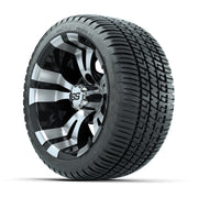 GTW Vampire Black and Machined 12 in Wheels with 18in Fusion Street Tires – Set of 4