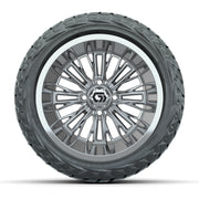 GTW Viper Chrome 14 in Wheels with 23X10-R14 Maverick Steel Belted Radial All-Terrain Tires – Full Set