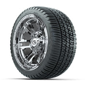 GTW® Shogun Chrome 12 in Wheels with 205/30-12 Fusion Street Tires – Full Set