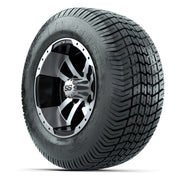 GTW® Storm Trooper Black/Machined 12 in Wheels with 255/50-12 Excel Classic Street Tires – Full Set