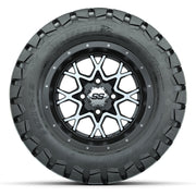 GTW® Vortex 2 Matte Gray/Machined 12 in Wheels with 22X10-12 Timberwolf All-Terrain Tires – Full Set