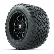 GTW® Volt Black/Machined 12 in Wheels with 20X10-12 Nomad Steel Belt Radial All-Terrain Tires – Full Set