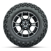 Set of 4 GTW Spyder Black and Machined Wheels with Predator A-T Tires - 12 Inch