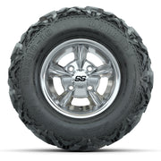 GTW Godfather Chrome 10 in Wheels with 20x10-10 Barrage Mud Tires – Full Set