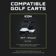 ICON 48 Volt Golf Cart Battery Charger - 48V 15 AMP Lithium, LiFePO4, Lead Acid, AGM