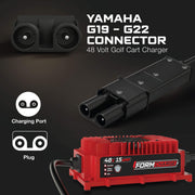 YAMAHA 48V Golf Cart Charger - G19 & G22 - 48V 15A Lithium, LiFePO4, Lead Acid, AGM